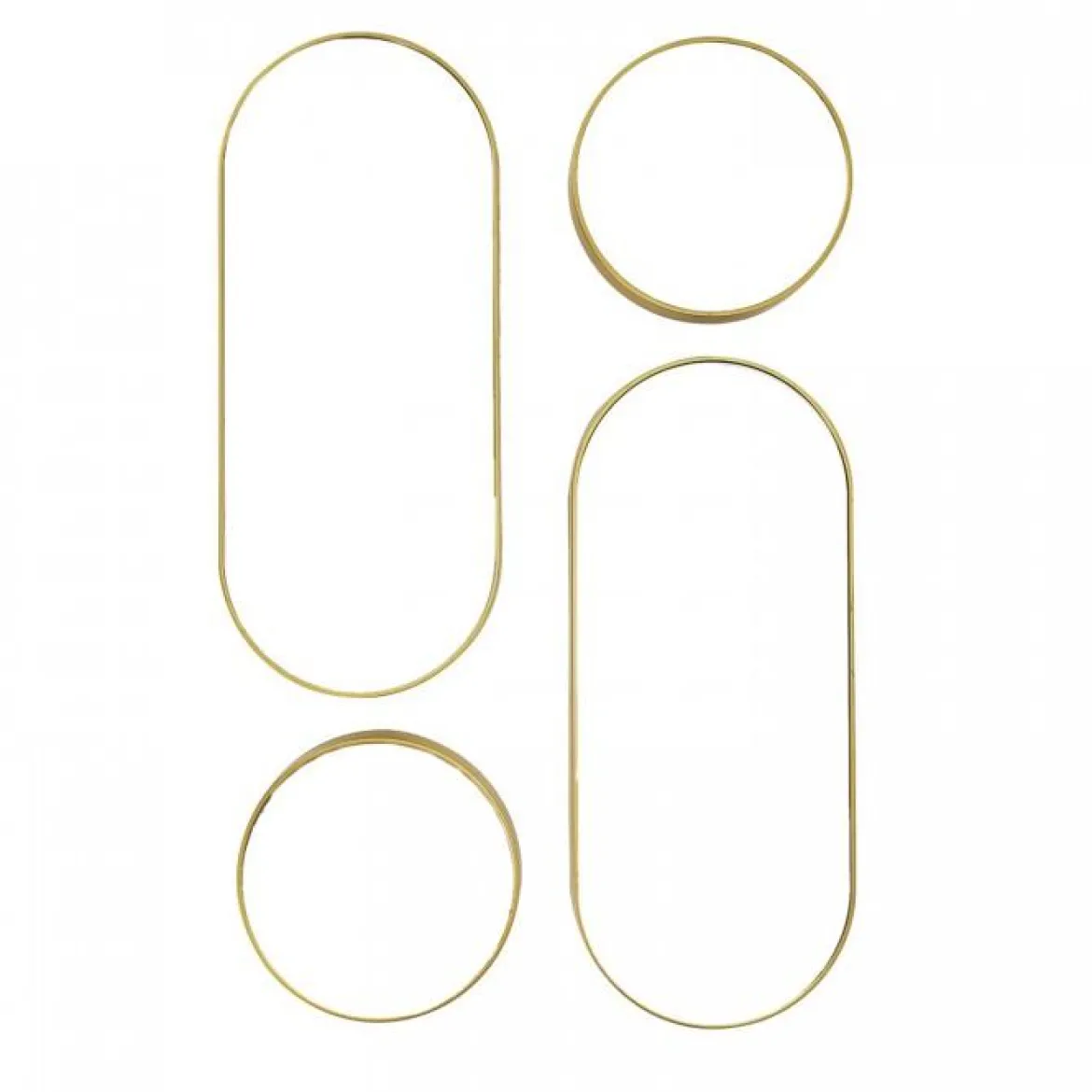 MIROIR DECO ROND ET OVALE VERSA DORE X4 PIECES
