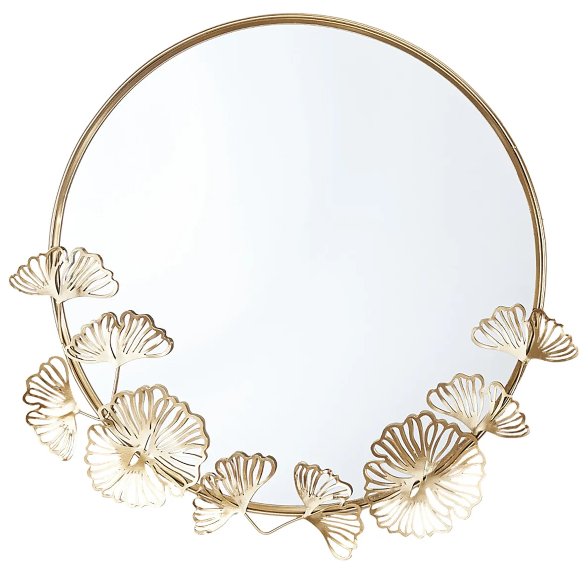 MIROIR FEUILLES GINKGO DORE D.45CM