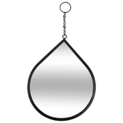 MIROIR GOUTTE LENY METAL NOIR H.22CM