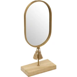 MIROIR METAL BOIS RIVI H.35CM