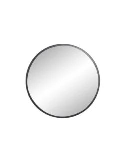 MIROIR ROND A SUSPENDRE D.50CM NOIR METAL