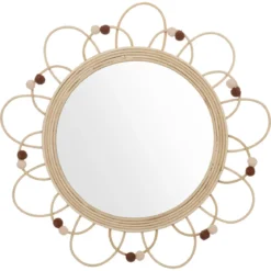 MIROIR ROTIN CAMPAGNE D.38CM