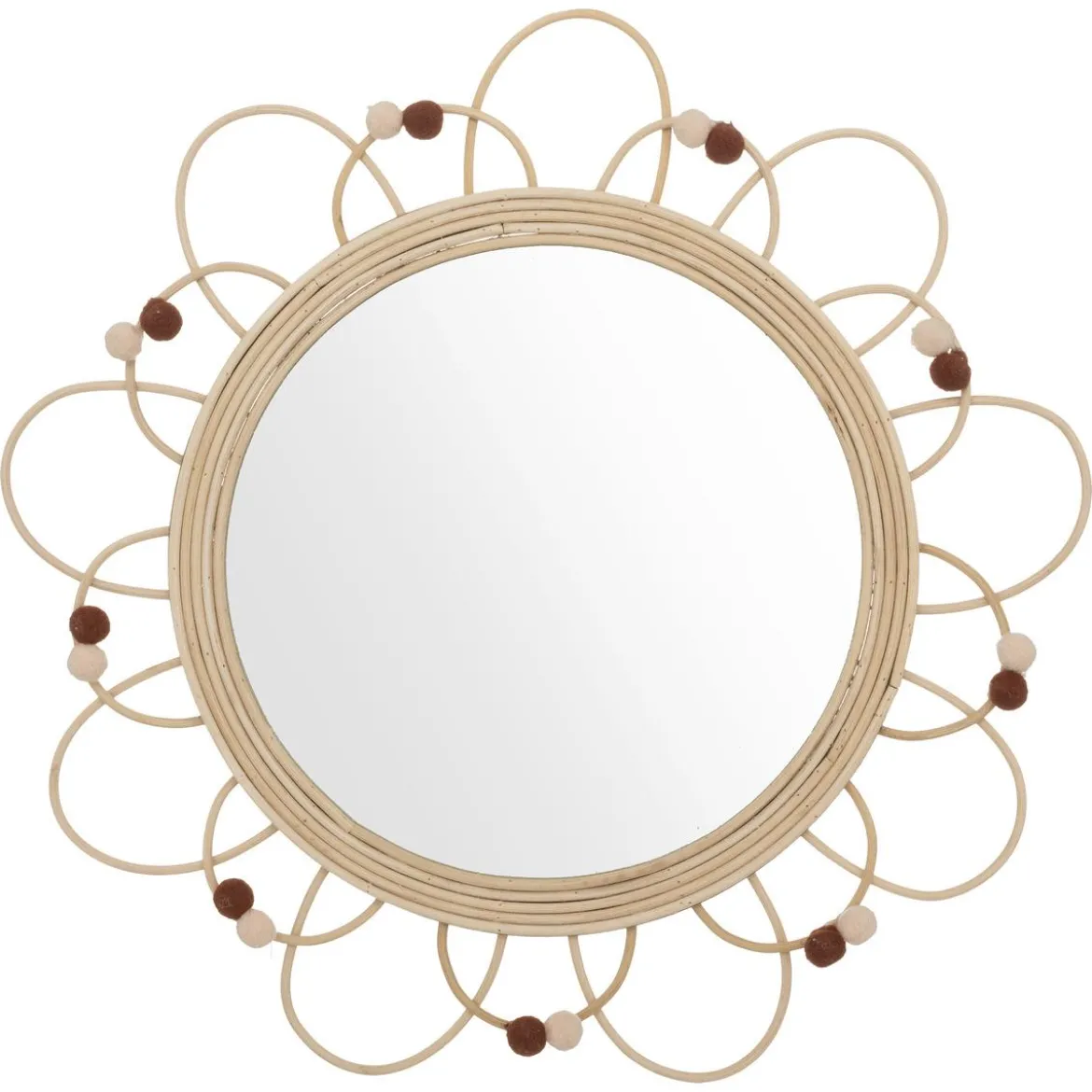 MIROIR ROTIN CAMPAGNE D.38CM