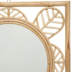 MIROIR ROTIN FLEUR AONI 52X52CM