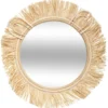MIROIR ROTIN RAPHIA SAFARI D.38CM