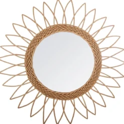 MIROIR ROTIN SOLEIL POINTU D.50CM