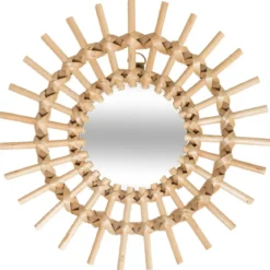 MIROIR ROTIN SOLEIL X3 PIECES D.28CM