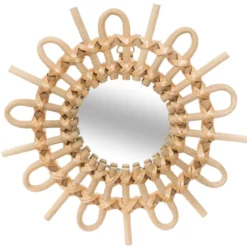 MIROIR ROTIN SOLEIL X3 PIECES D.28CM
