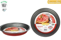 MOULE TARTE D.28CM ACIER ANTI ADHERENT ROUGE ROSSANA