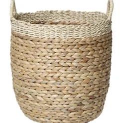 MOYENNE PANIERE A LINGE RONDE JACINTHE NATUREL