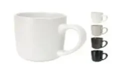 MUG FAIENCE BLANC NOIR VERT OU GRIS 370ML