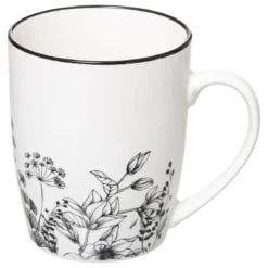 MUG M WHITE FLORAL 34CL