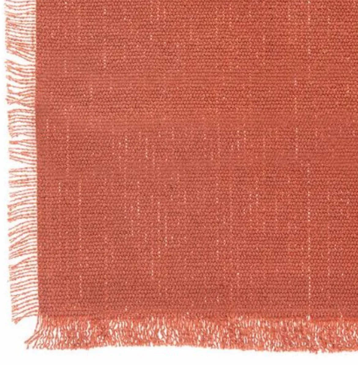 NAPPE COTON FRANGE MAHA TERRACOTTA 150X250CM