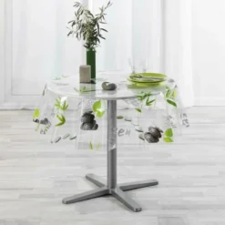 NAPPE CRISTAL RONDE 140 CM PVC IMP ZEN PARADIS