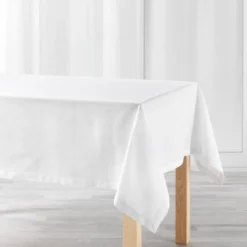 NAPPE RECTANGLE 140X240CM COTON UNI CHARLINE BLANC