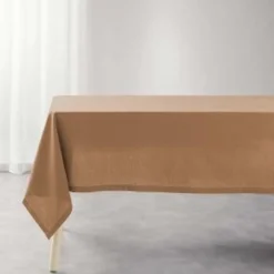 NAPPE RECTANGLE 140X240CM COTON UNI CHARLINE MOCHA