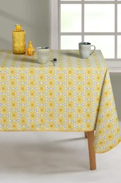 NAPPE RECTANGLE 140X240CM CYCAS JAUNE