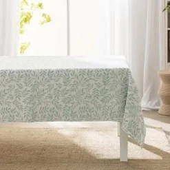 NAPPE RECTANGLE 140X240CM EFFET LIN NAYA SAUGE