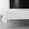 NAPPE RECTANGLE 140X240CM JACQUARD PLUMETTE BLANC