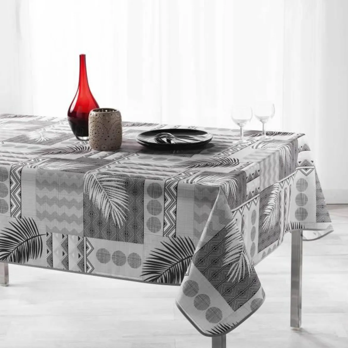 NAPPE RECTANGLE 150X240 CM POLYESTER IMP NEHA NOIR