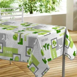NAPPE RECTANGLE 140X240 CM PVC PHOTOPRINT LEMON GREEN