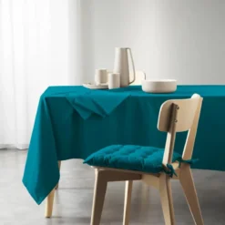 NAPPE RECTANGLE 140X240CM RECYCLE UNI BLEU CANARD