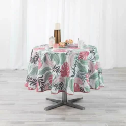 NAPPE RONDE 180 CM POLYESTER IMP BEAUTY JUNGLE ROSE