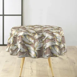 NAPPE RONDE 0 160CM PVC TEXTILIA PAILLETTES EBANY CHOCO