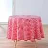 NAPPE RONDE D.180CM FILS TEINTS VICHY ROUGE