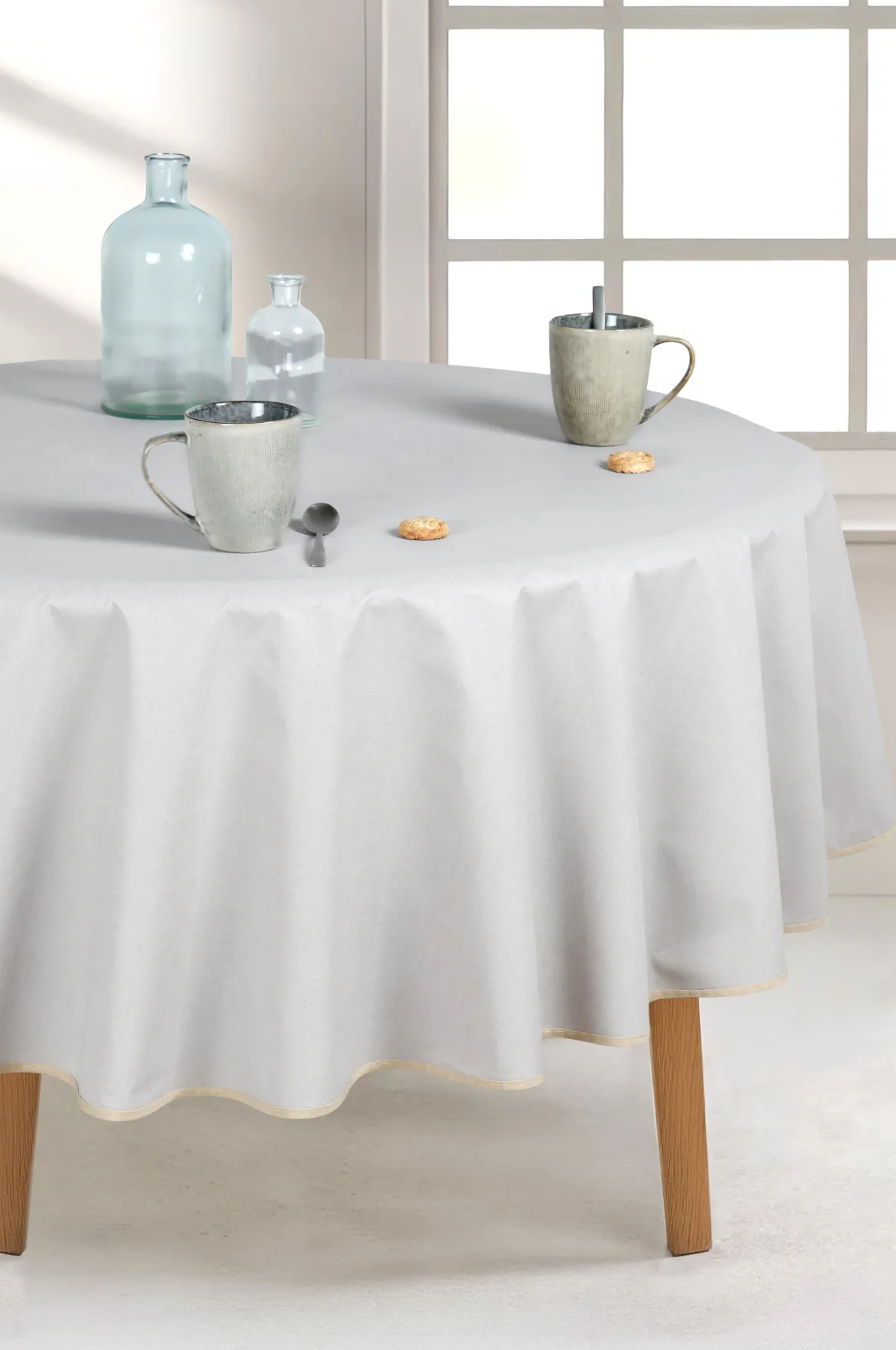 NAPPE RONDE D 160CM LOUVAIN ECRU