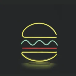 NEON BURGER 2 EN 1 SUR PIED OU MURALE 30X30CM