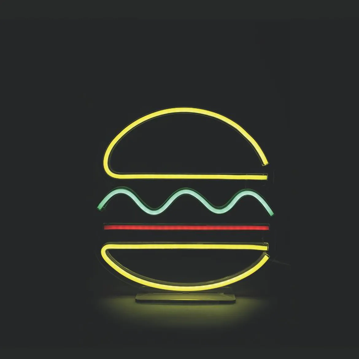 NEON BURGER 2 EN 1 SUR PIED OU MURALE 30X30CM