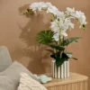 ORCHIDEE POT CERAMIQUE RAYE ASIA H.62CM