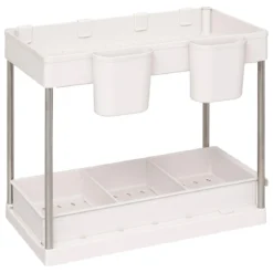 ORGANISEUR COULISSANT 2 NIVEAUX BEIGE D.21.5X40.7X34CM