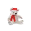 OURSON BLANC PELUCHE BONNET ECHARPE ROUGE PM