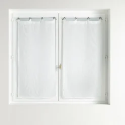 PAIRE DROITE OEILLET PLASTIQUE  60X160CM VOILE DAVINA