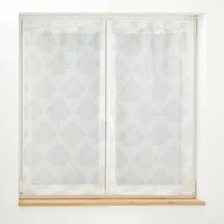 PAIRE DROITE PASSANTS 60X160CM VOILE TISSE LEVITA BLANC