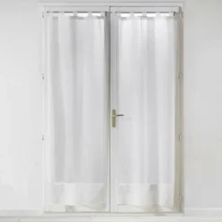 PAIRE DROITE PASSANTS 70X200CM VOILE SABLE SALINA BLANC