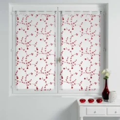 PAIRE DROITE PASSANTS 2X60X160CM PETITE FLEUR BLANC ROUGE