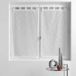 PAIRE DROITE PASSANTS 2X60X160CM VOILE SABLE BRODE OLYMPIA