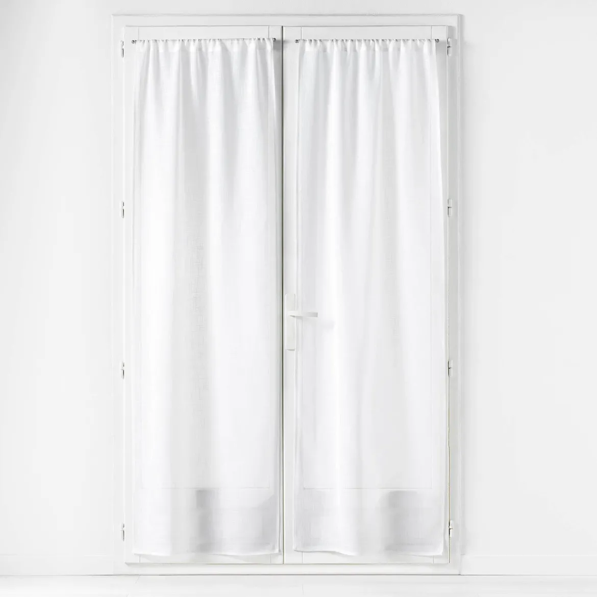 PAIRE DROITE PASSE TRINGLE 70X200CM LIN HALTONA BLANC