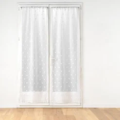 PAIRE DROITE PASSE TRINGLE 70X200CM POMPONS POMPINOU