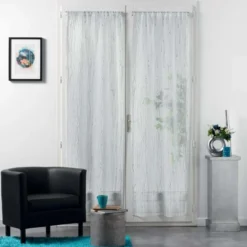 PAIRE DROITE PASSE TRINGLE 2X70X200CM FILIANE BLANC