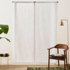 PAIRE DROITE PASSE TRINGLE 2X70X200CM METALLISE ANGELINE