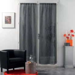 PAIRE DROITE PASSE TRINGLE 2X70X200CM FILIANE ANTHRAC