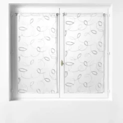 PAIRE DROITE PASSE TRINGLE 2X60X90CM BRODE HOOPS GRIS