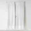 PAIRE DROITE TRINGLE 70X200CM VOILE SABLE CANDIDE BLANC