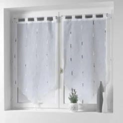 PAIRE POMPON PASSANTS 60X120CM CHENILLA GRIS