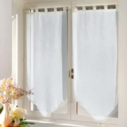 PAIRE POMPON PASSANTS 2X45X120CM LUMINEA BLANC