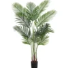 PALMIER 11 PALMES EN POT PLASTIQUE NOIR H160CM VERT
